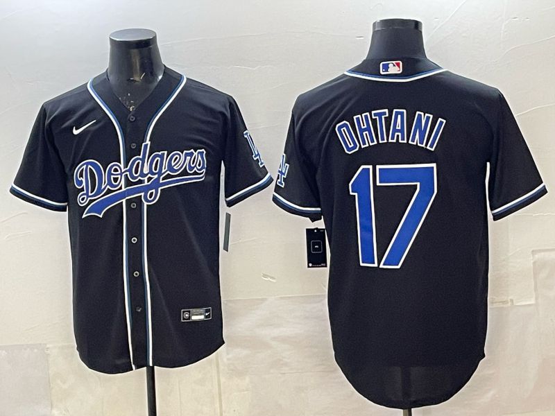Men 2025 Los Angeles Dodgers #17 Ohtani Black Nike MLB Jersey style 084->milwaukee brewers->MLB Jersey